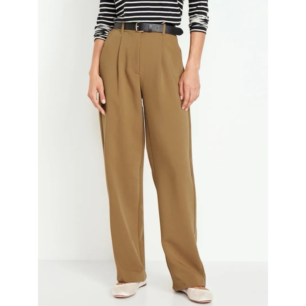 NWT Old Navy High Rise Taylor Wide Leg Office Trouser Pants Camel Tan Womens XL